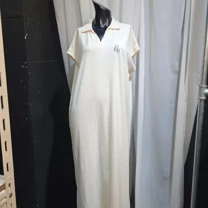 [BUNJANG] Ivory Long Dress with Towel Collar / 타월 카라 아이보리 롱원피스