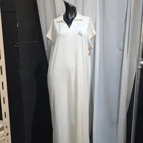[BUNJANG] Ivory Long Dress with Towel Collar / 타월 카라 아이보리 롱원피스