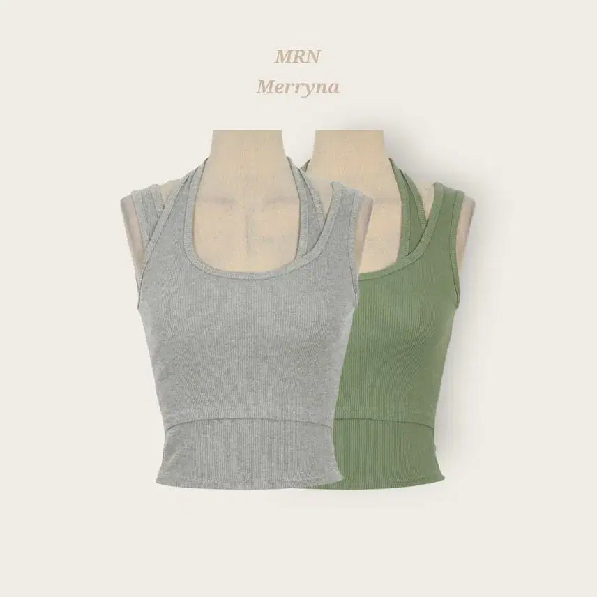 [BUNJANG] Ribbed Halter Tank Top 2 Color / [빠른배송] 골지 홀터 나시 2color