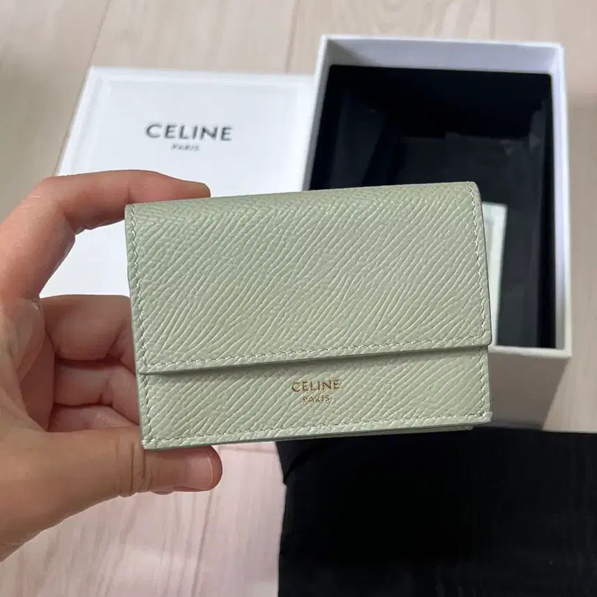 [BUNJANG] Celine Card Wallet Light Green / 셀린느 카드 지갑 라이트 그린