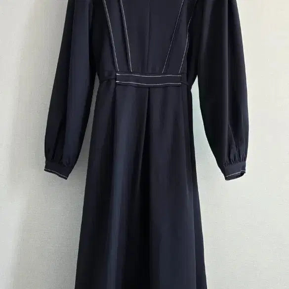 [BUNJANG] Navy Color Block Long Dress / 새상품)  네이비색 배색 원피스