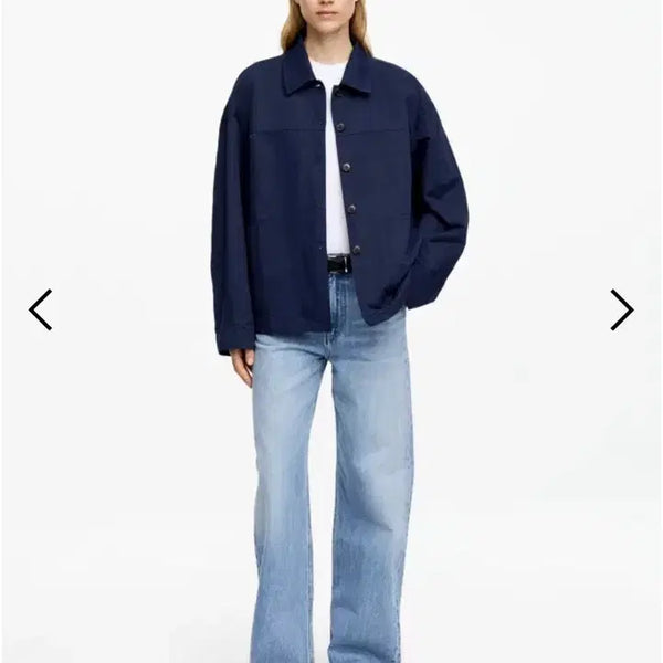 [BUNJANG] Arket Linen Coat Overshirt Dark Blue M / 아르켓 리넨 코트 오버셔츠 M
