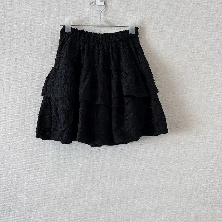 [BUNJANG] Black Lace Frill Mini Skirt / 블랙 레이스프릴 미니스커트(새상품)
