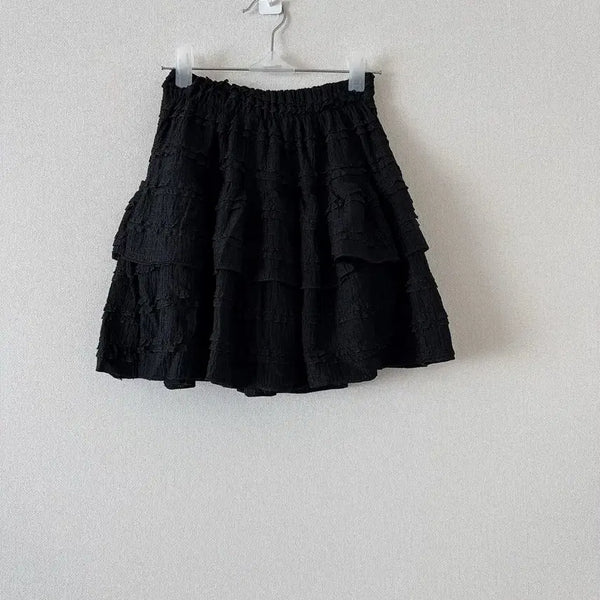 [BUNJANG] Black Lace Frill Mini Skirt / 블랙 레이스프릴 미니스커트(새상품)
