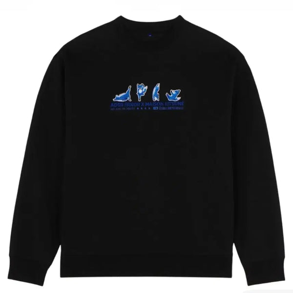 [BUNJANG] Maison Kitsuné x ADER Error Blue Fox Sweatshirt Black / 메종 키츠네 x 아더에러 요가 블루 폭스 맨투맨 블랙