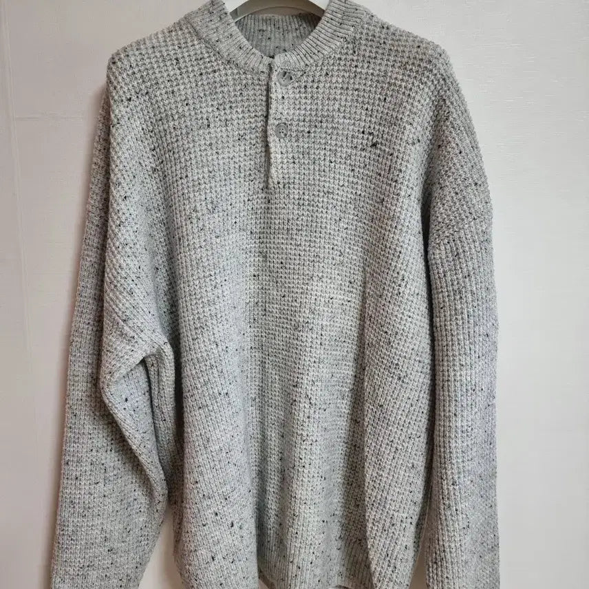 [BUNJANG] BEAMS Henry Neck Knit - Gray, Size M / 빔즈 헨리넥 니트