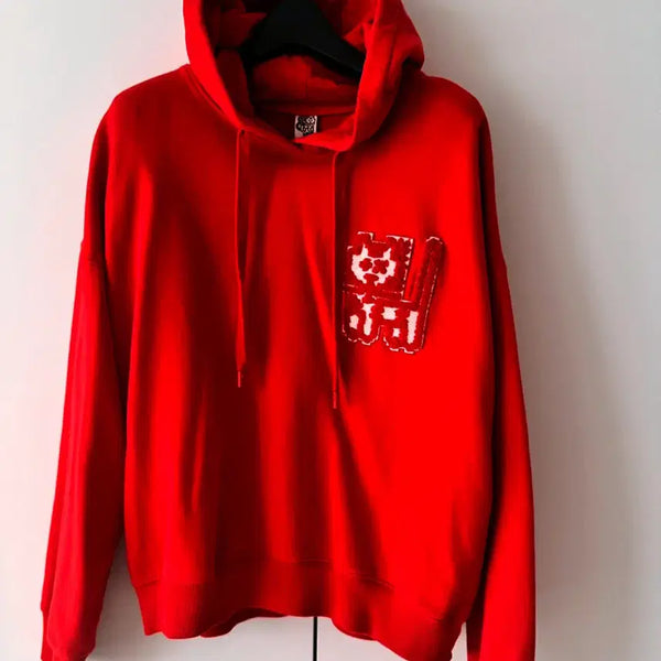 [BUNJANG] OOHSECC Boucle Patch Hooded Sweatshirt / 오즈세컨 부클레 패치 후드 스웻셔츠
