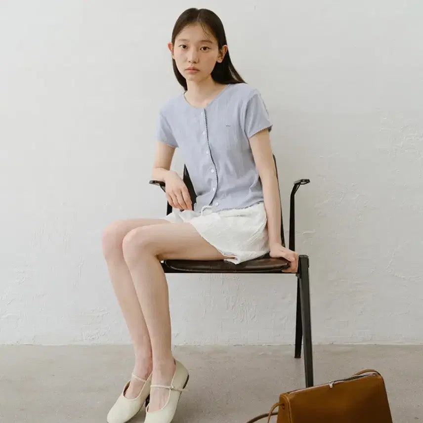 [BUNJANG] URAGO Eyelet Half Sleeve Cardigan / 유라고 가디건 eyelet half sleeve cardigan