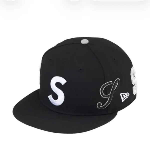 [BUNJANG] Supreme Multi S Logo New Era Cap Black / 슈프림 멀티 S 로고 뉴에라 블랙 714(57.7cm)