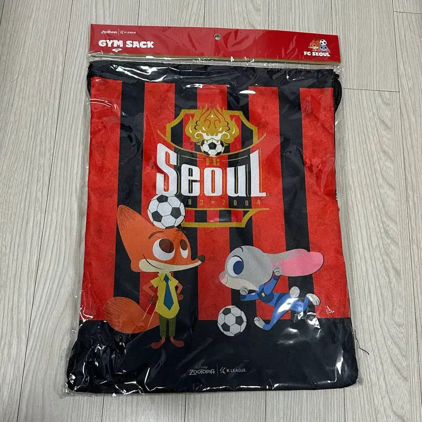 [BUNJANG] FC Seoul x Zootopia Gym Sack Bag / K리그 FC서울 주토피아 짐색 가방