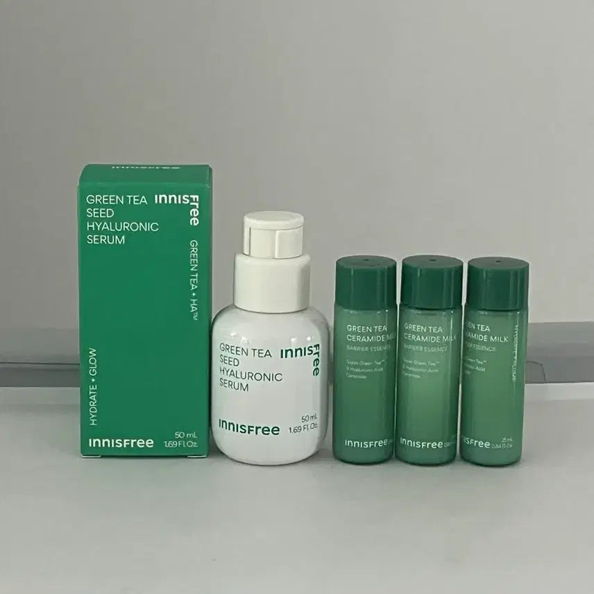 [BUNJANG] Innisfree Green Tea Seed Hyaluronic Serum & Ceramide Milk Essence Set / 이니스프리 그린티 씨드 세럼50+밀크75ml