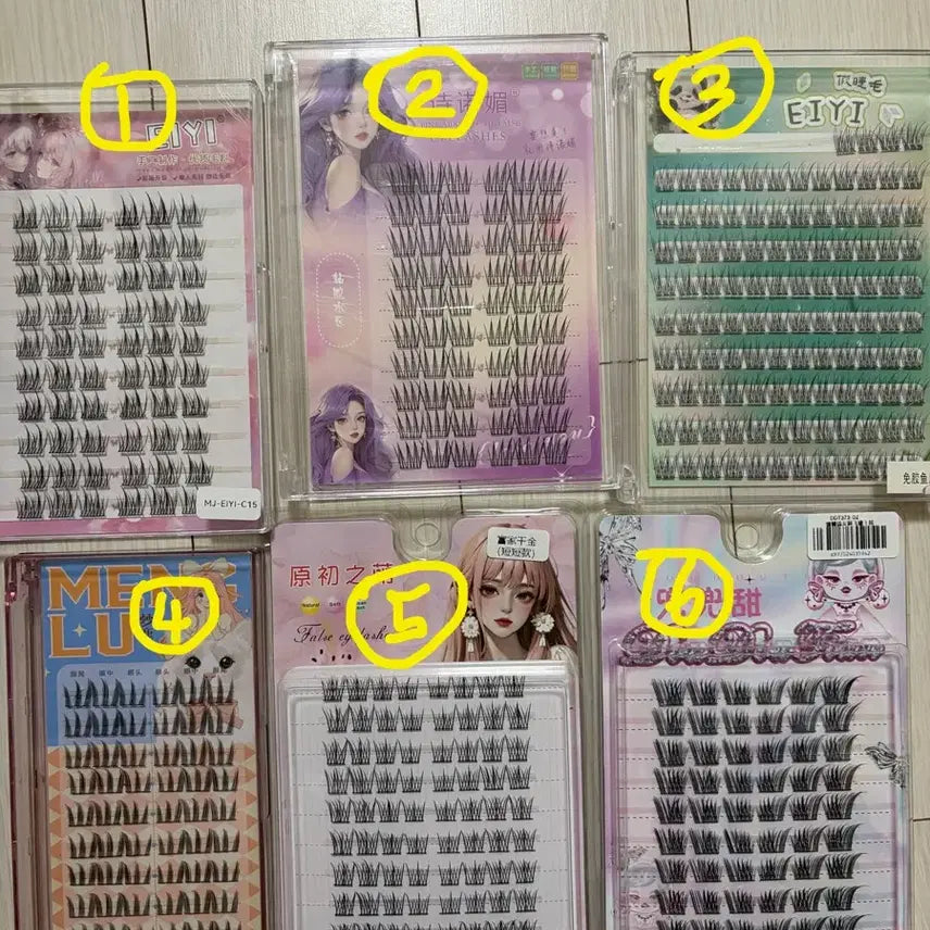 [BUNJANG] 5 Types of Rooted Eyelashes (No Glue) / 가닥속눈썹 속눈썹 노글루속눈썹 5가지