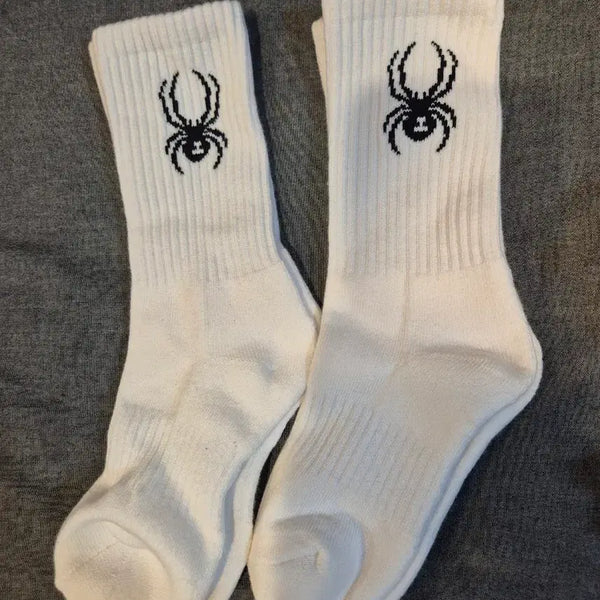 [BUNJANG] Spyder Sports Socks (White, 2 Pairs) / 스파이더 스포츠양말 화이트 2켤레