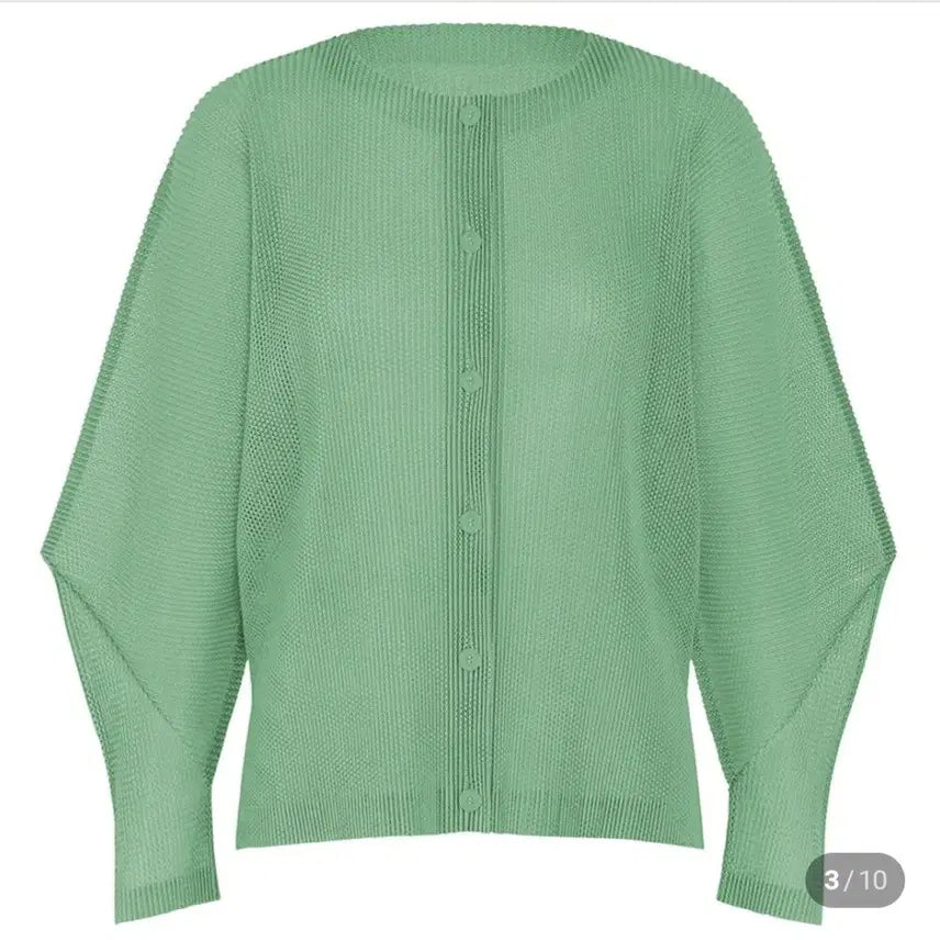 [BUNJANG] August Pleats Tatami Cardigan Green / 8월 플리츠 타타미 가디건 그린 새상품
