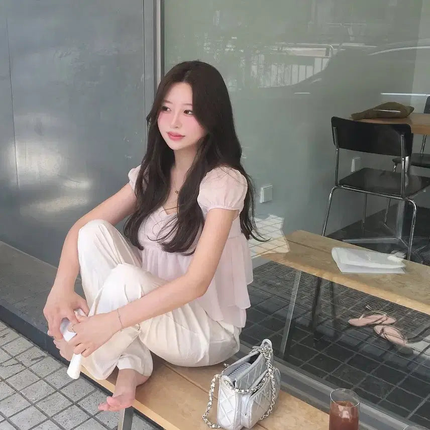 [BUNJANG] Leave Hour Chiffon Blouse / 리브아워 쉬폰 블라우스