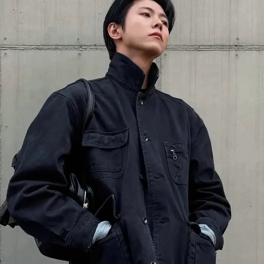 [BUNJANG] COOR Overdyed Coverall Jacket (Washed Charcoal) / [새상품, S]쿠어 오버 다이드 커버올 자켓(워시드 챠콜)