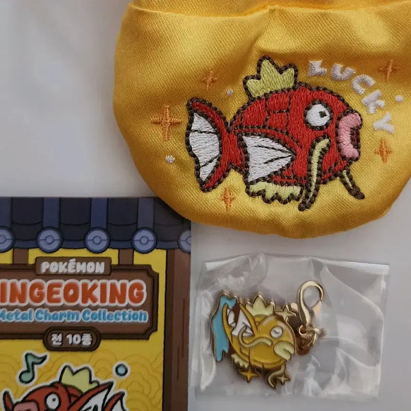 [BUNJANG] Golden Carp Lucky Bag Metal Charm + Turnaround Charm / 운세가득 황금 잉어킹 복주머니 메탈참+역전예감