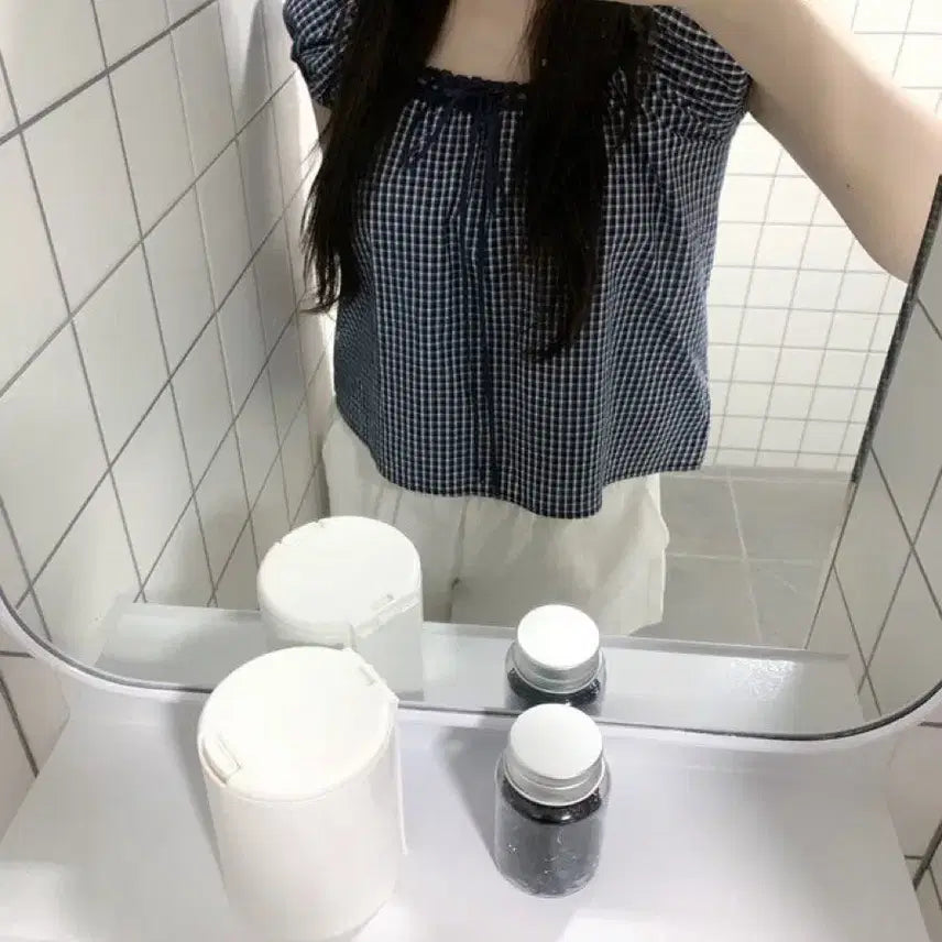 [BUNJANG] Rayeshop Checkered Blouse / 레예샵 체크 블라우스