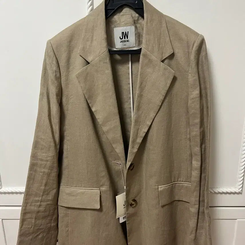 [BUNJANG] JW Jason Woo Linen Jacket Beige Size 44 New / JW 제이슨우 린넨 자켓 베이지 44 새상품