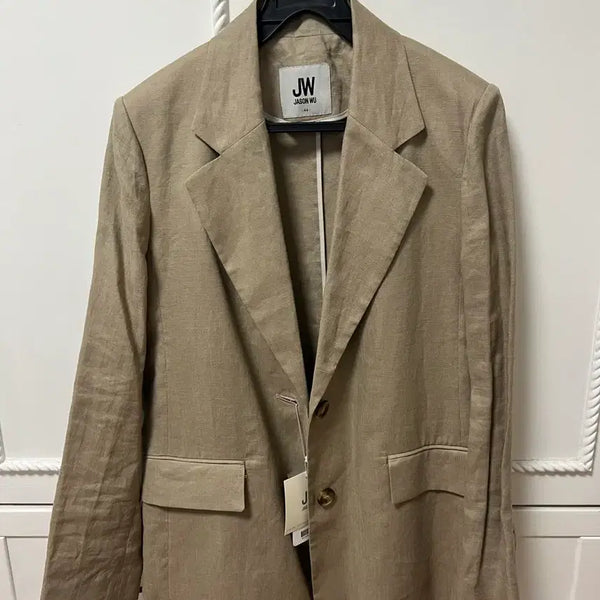 [BUNJANG] JW Jason Woo Linen Jacket Beige Size 44 New / JW 제이슨우 린넨 자켓 베이지 44 새상품