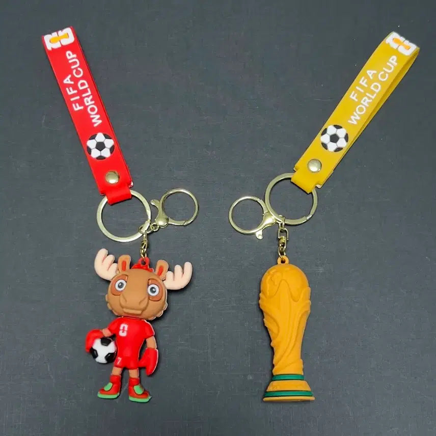 [BUNJANG] 2026 World Cup Mascot Figure & Trophy Strap Keychain Set / 2개세트 / 2026 월드컵 마스코트 피규어 & 트로피 스트랩 키링
