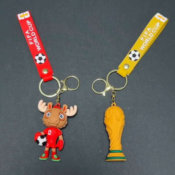 [BUNJANG] 2026 World Cup Mascot Figure & Trophy Strap Keychain Set / 2개세트 / 2026 월드컵 마스코트 피규어 & 트로피 스트랩 키링