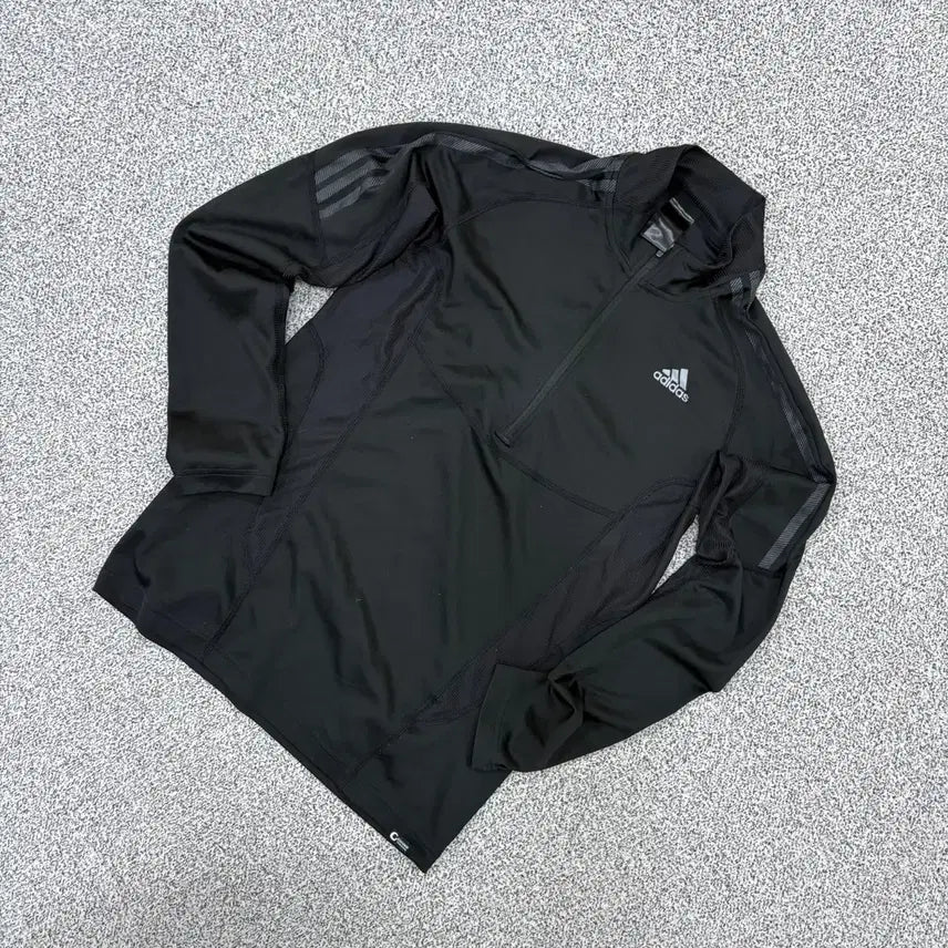 [BUNJANG] Adidas Functional Half-Zip Long Sleeve T-Shirt / 100 아디다스 기능성 반집업 긴팔 티셔츠 0818J2
