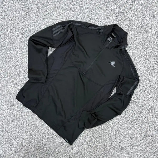 [BUNJANG] Adidas Functional Half-Zip Long Sleeve T-Shirt / 100 아디다스 기능성 반집업 긴팔 티셔츠 0818J2