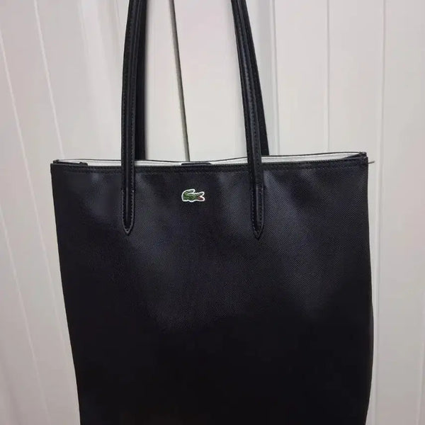 [BUNJANG] Lacoste Shoulder Shopper Bag Black / 라코스테가방 숄더쇼퍼백 블랙