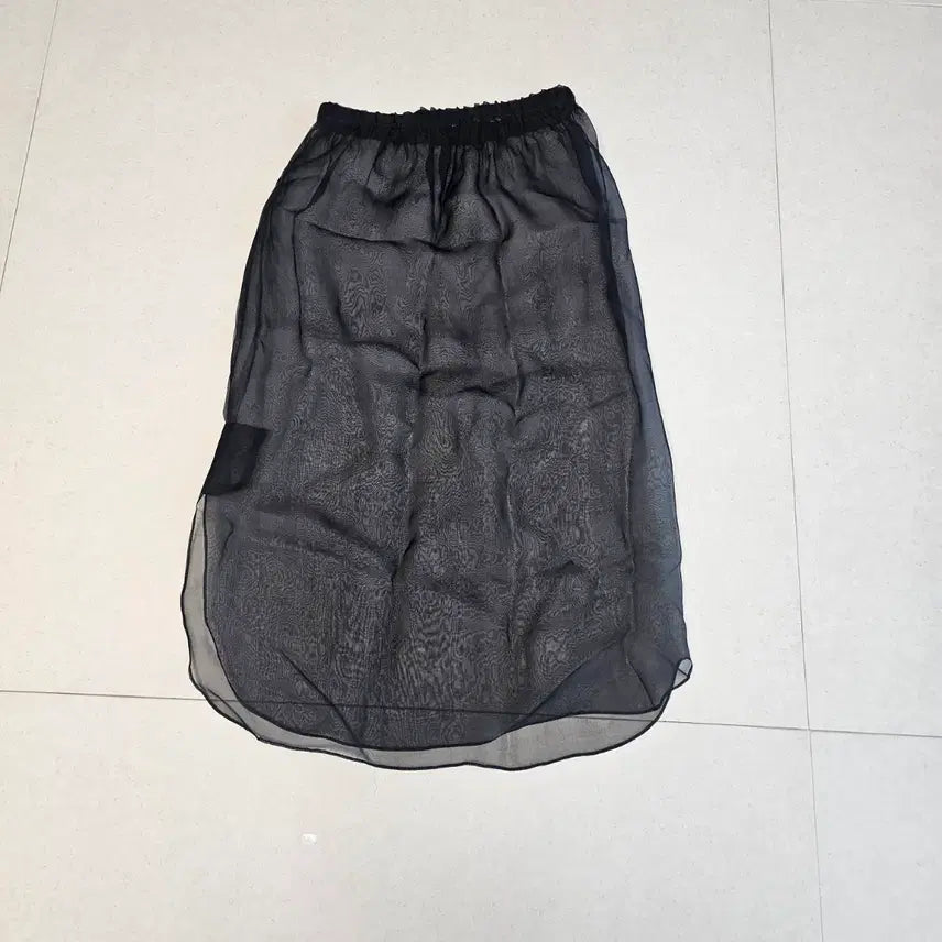 [BUNJANG] Black See-Through Long Skirt / 블랙 시스루 롱 스커트