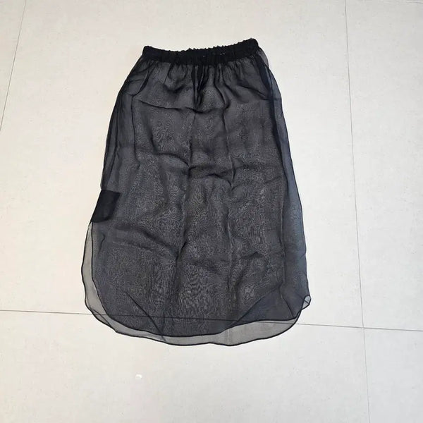 [BUNJANG] Black See-Through Long Skirt / 블랙 시스루 롱 스커트