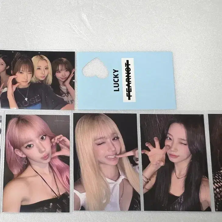 [BUNJANG] Le Sserafim Fearless Lucky Draw Group & 5 Member Photocard Set / 르세리핌 피어나존 럭키 피어나(단체)+르세라핌 5명 포카 set 판매