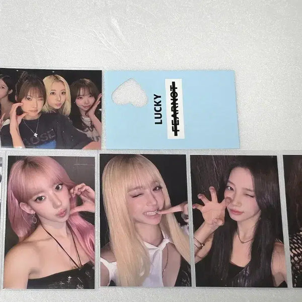 [BUNJANG] Le Sserafim Fearless Lucky Draw Group & 5 Member Photocard Set / 르세리핌 피어나존 럭키 피어나(단체)+르세라핌 5명 포카 set 판매