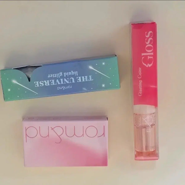 [BUNJANG] Rom&nd Better Than Cheek S02 Rich Chip, Glasting Color Gloss & The Universe Liquid Glitter 08 Minty Way Set / 롬앤 베러 댄 치크 S02 리치 칩+글래스팅 컬러 글로스+더 유니버스 리퀴드 글리터 08 민티웨이