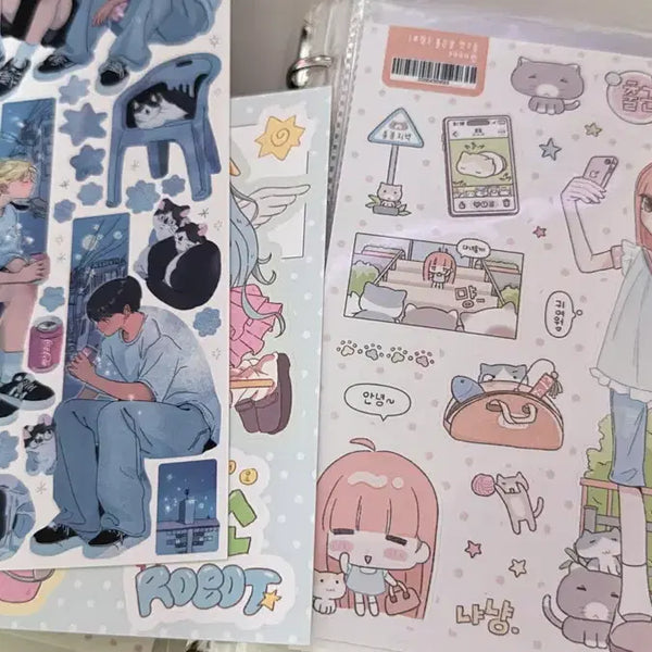 [BUNJANG] Die-cut Character Stickers Bundle (58 pcs) / 다꾸 인물스티커 58장 처분