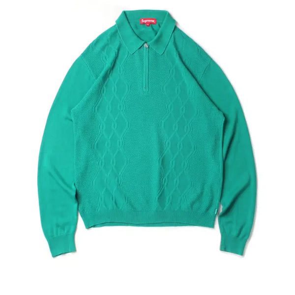 [BUNJANG] Supreme Cable Stripe Knit L/S Polo / Supreme Cable Stripe Knit L/S Polo