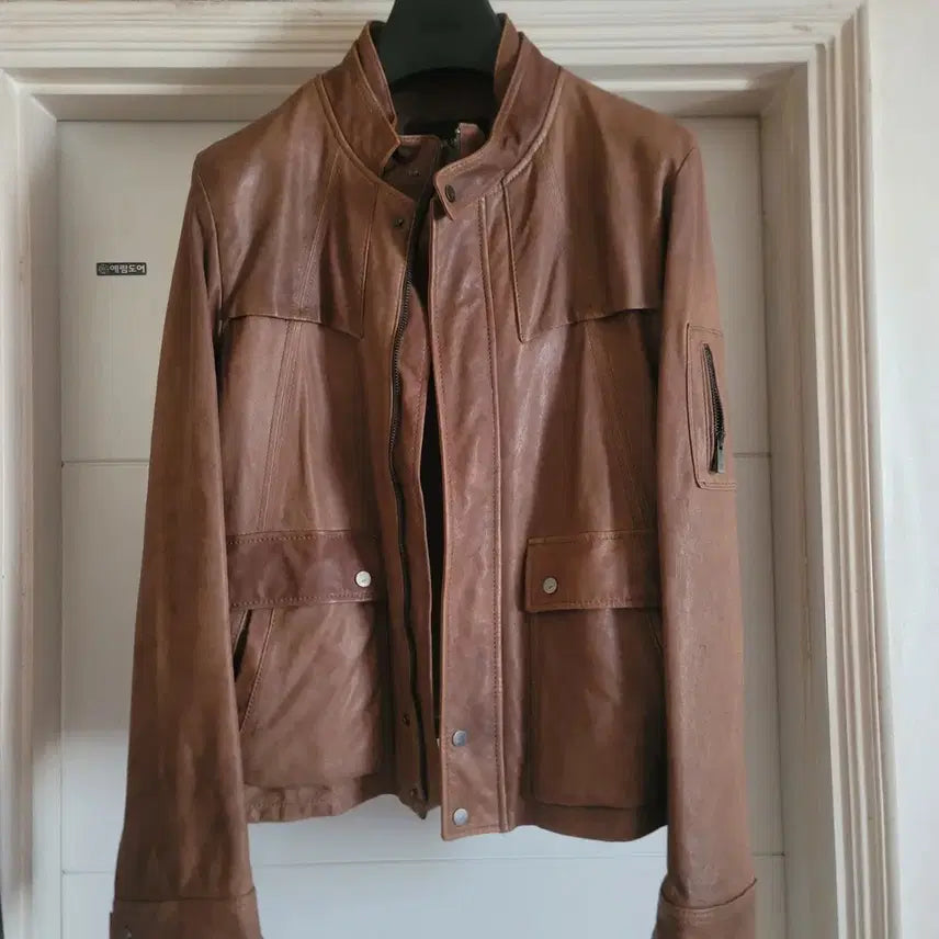 [BUNJANG] MVIO Genuine Leather Jacket Brown Size 95 / MVIO 양가죽 자켓 95