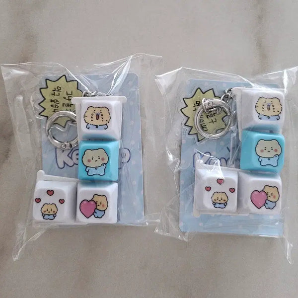 [BUNJANG] Manggeureojin Gom 4-Key LED Keycap Keychain / (새상품/개단가) 망그러진곰 4구 Led 키캡 키링
