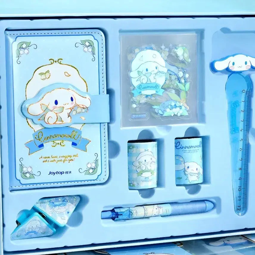 [BUNJANG] Cinnamoroll Stationery Set (Planner, Ruler, Stickers, Clips, Masking Tape, Ballpoint Pen) / 시나모롤 문구 세트(만년다이어리, 자, 스티커, 클립집게, 마스킹테이프, 볼펜)