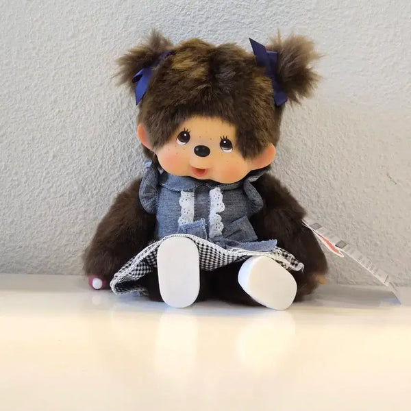 [BUNJANG] Monchhichi M-Size Denim Dress Doll (Authentic) / 홍콩 데님 원피스 몬치치 M사이즈(정품)