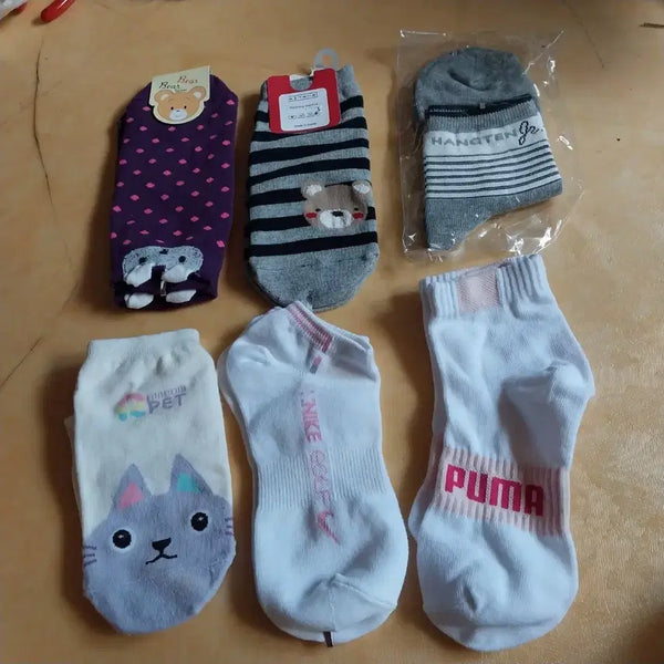 [BUNJANG] Children's Socks Set (6 Pairs) / 양말 6켤레 세트 (곰돌이, 고양이, 나이키, 퓨마, 행텐)