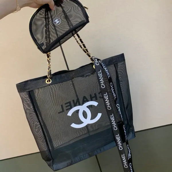[BUNJANG] Chanel Beauty Mesh Tote Bag and Pouch Set / 샤넬 뷰티 메쉬 토트백과 파우치 세트