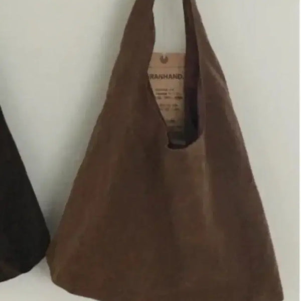 [BUNJANG] Suede Shoulder Bag Brown / 스웨이드 숄더백 브라운(교신가능)