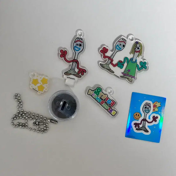 [BUNJANG] Secret Toy Story Forky Stamp Keyring Sticker Bundle Set / 일괄) 시크릿 토이스토리 포키 스탬프 키링 스티커