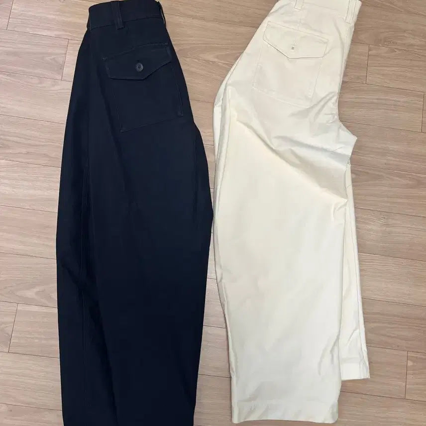 [BUNJANG] Uniqlo Jersey Barrel Leg Pants Navy White / 유니클로 저지 배럴 레그 팬츠 네이비 화이트