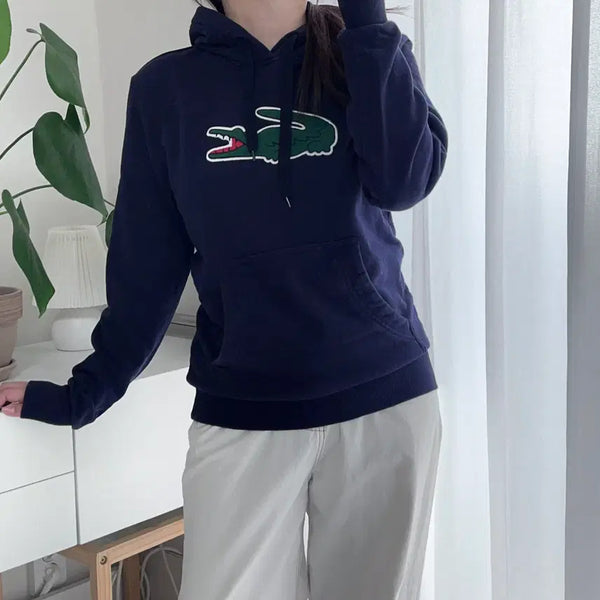 [BUNJANG] Lacoste Navy Big Logo Hoodie / 라코스테 네이비 빅로고 후드티 [ 2 ]