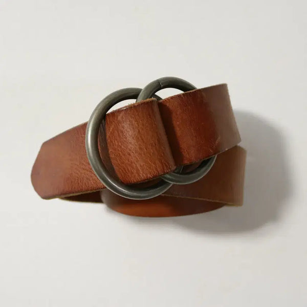 [BUNJANG] TAKEO KIKUCHI Double Ring Cowhide Leather Belt (28-32 inches) / [28~32인치] 타케오키쿠치 더블링 소가죽 벨트