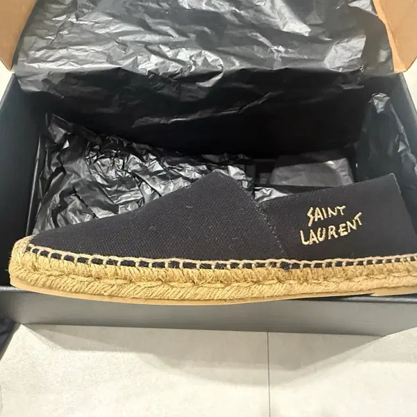 [BUNJANG] Saint Laurent Espadrilles Black Leather Size 41 (260mm) / 생로랑 에스파듀 6059511P2101000 / 41사이즈(260mm)