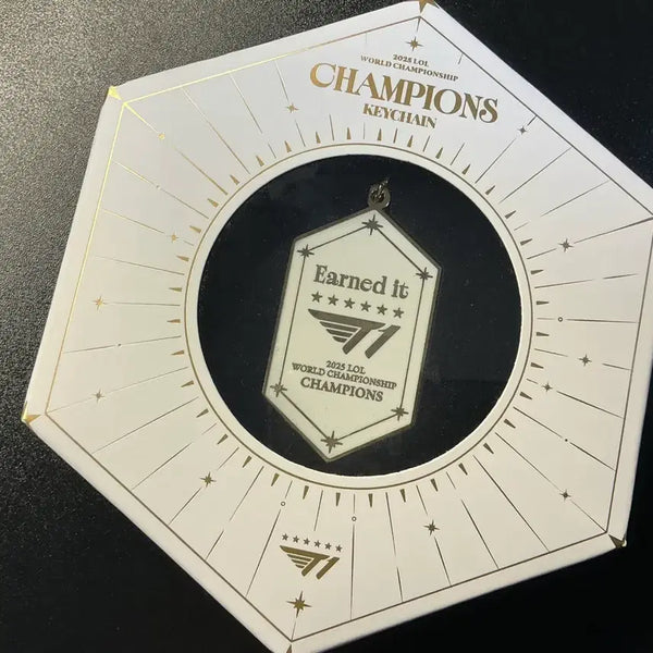 [BUNJANG] T1 2025 Worlds Championship Keychain / T1 티원 2025 월즈 우승 키체인 키링 양도 판매