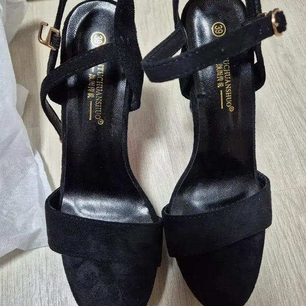 [BUNJANG] Suede Stiletto Heeled Sandals / 스웨이드 킬힐샌들